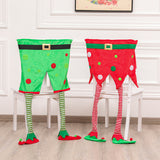 Christmas Back Chair Covers Xmas Elf Long Leg Seat Covers