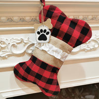 Christmas Stocking Ornament Xmas Tree Party Hanging Candy Bags Decor Bone Style