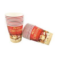 Christmas Paper Cup Plate Fork Tableware Kit Christmas Party Supplies