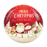 Christmas Paper Cup Plate Fork Tableware Kit Christmas Party Supplies