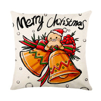 Linen Print Santa Claus Pillow Cover Home Decoration Cushion Cover Set