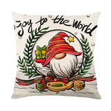 Linen Print Santa Claus Pillow Cover Home Decoration Cushion Cover Set