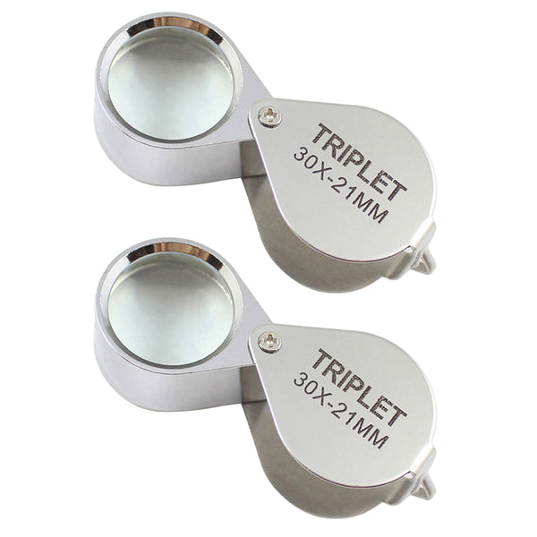 Set of 2Pack Pocket Jewellers Eye Loupe Magnifier Jewelry Magnifying Glass 30x 21mm