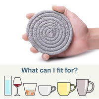 Set of 6Pcs Absorbent Drink Coasters Braided with Holders