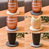 Set of 6Pcs Absorbent Drink Coasters Braided with Holders