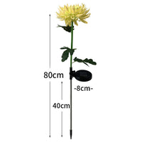 3Pcs Set Solar Power Chrysanthemum Ground Light Flower Lamp Outdoor Garden Decor