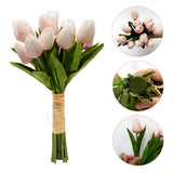 12Pcs Set Tulips Artificial Flowers LED Night Light Light Pink