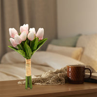 12Pcs Set Tulips Artificial Flowers LED Night Light Light Pink