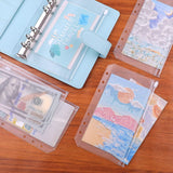 12pcs A6 Size Binder Pockets Clear Zipper Folders