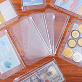 12pcs A6 Size Binder Pockets Clear Zipper Folders