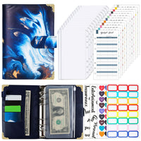 A6 Budget Binder Cash Envelopes Budget Planner with 12 Zipper Cash Envelopes Dark Blue