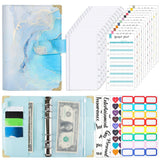 A6 Budget Binder Cash Envelopes Budget Planner with 12 Zipper Cash Envelopes Light Blue