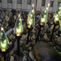 Set of 2pcs Solar LED Snowflake Christmas Tree Light Garden Decoration