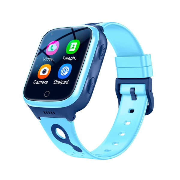 4G Kids Smart Watch SOS Video Phone Call Compatible with Android iOS-Blue