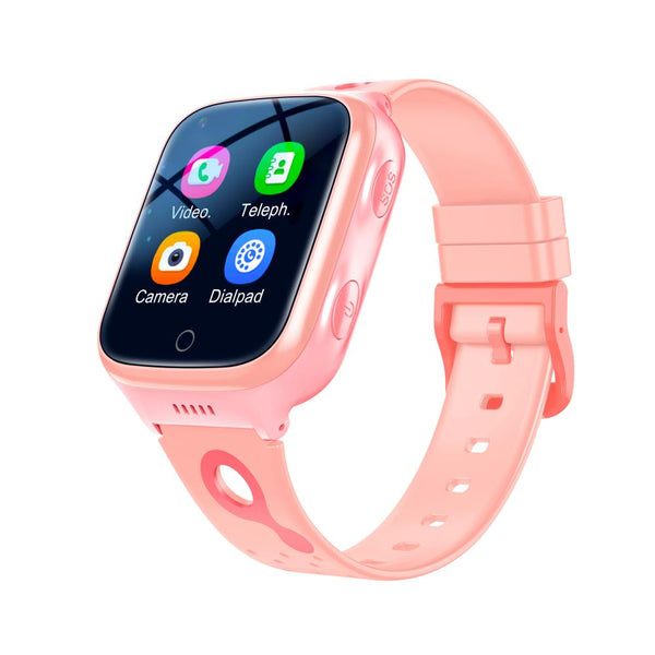 4G Kids Smart Watch SOS Video Phone Call Compatible with Android iOS-Pink