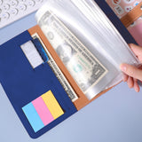 A6 Cash Budget Binder Accounting Book Zipper Bag with 12pcs Zipper Envelopes Blue