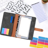 A6 Cash Budget Binder Accounting Book Zipper Bag with 12pcs Zipper Envelopes Grey