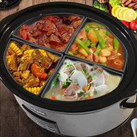 Slow Cooker Divider Liner Reusable Cooking Liner Leakproof Silicone Crock Pot Divider for 6 Quart Pot Black