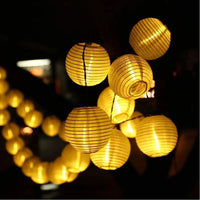 6M 30LEs Solar LED String Fairy Lights Garden Lantern Hanging Xmas Chinese Style Outdoor -White