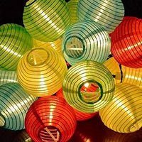 6M 30LEs Solar LED String Fairy Lights Garden Lantern Hanging Xmas Chinese Style Outdoor -Multicolor