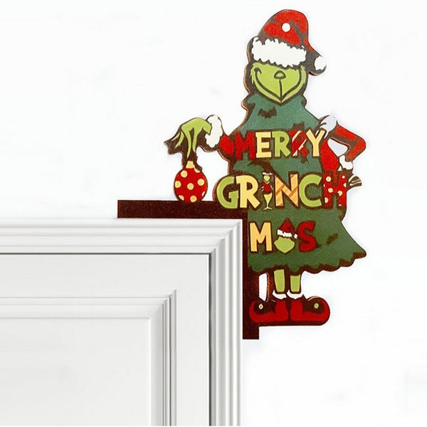 Christmas Grinchs Door Corner Decoration DIY Stitching Creatives Home Decor -Style 1