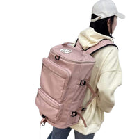 Large Capacity Travel Backpack Sport Gym Bag with Shoe Compartment-Pink