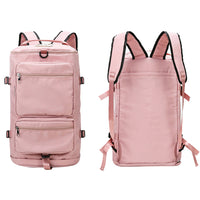 Large Capacity Travel Backpack Sport Gym Bag with Shoe Compartment-Pink