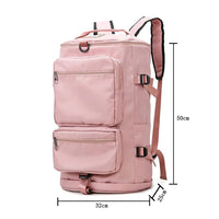 Large Capacity Travel Backpack Sport Gym Bag with Shoe Compartment-Pink