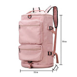 Large Capacity Travel Backpack Sport Gym Bag with Shoe Compartment-Pink