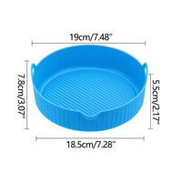 Air Fryer Silicone Pot Silicone Liners Air Fryer Basket with Oil Nozzle Design-Blue