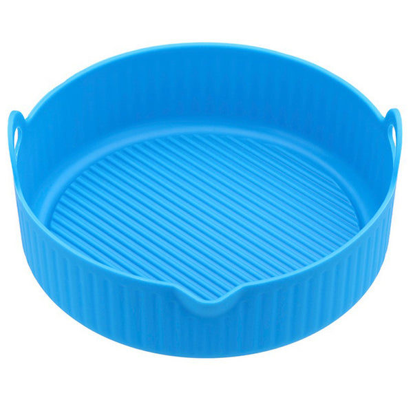 Air Fryer Silicone Pot Silicone Liners Air Fryer Basket with Oil Nozzle Design-Blue