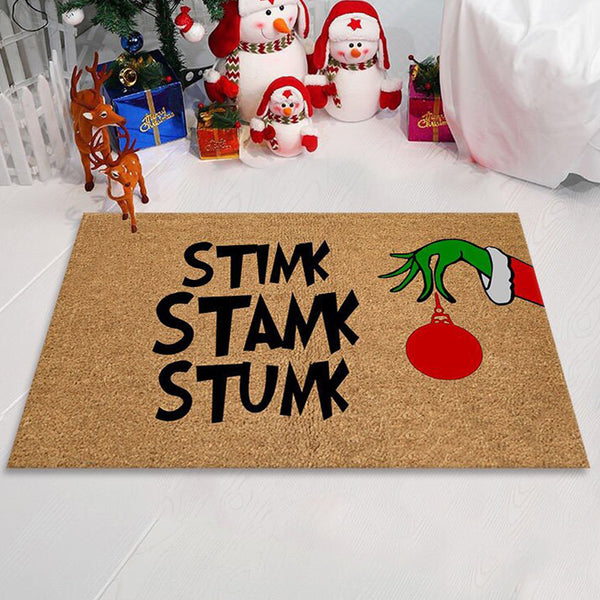 Christmas Grinch Hand Welcome Doormat Floor Mat Rug Christmas Home Decoration -Style 2