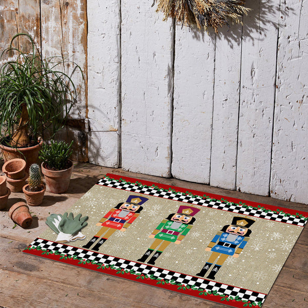 Christmas Nutcracker Doormat Indoor Outdoor Floor Mat Christmas Decoration 50x80cm -Style 1