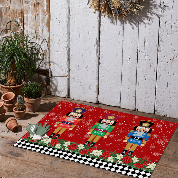 Christmas Nutcracker Doormat Indoor Outdoor Floor Mat Christmas Decoration 50x80cm -Style 3