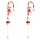 2Pcs Solar Christmas Candy Cane Lights for Christmas Decorations