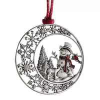 Christmas Tree Hanging Pendant Solid Metal Xmas Ornaments Decorations -Style 2