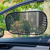 2Pcs Car Side Window Screen Sunshade Cover Electrostatic Adsorption -Clear Black