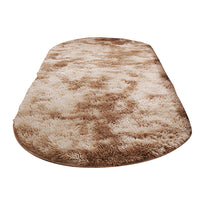 Tie Dye Soft Oval Fluffy Plush Area Rug Bedroom Carpet Home Decor 50 x 160cm-Khaki