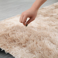 Tie Dye Soft Oval Fluffy Plush Area Rug Bedroom Carpet Home Decor 50 x 160cm-Khaki