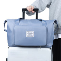 Large Capacity Collapsible Travel Bag Expandable Waterproof Duffel Bag-Blue