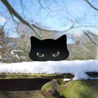 Garden Iron Cat Peeping Silhouette Stake Decoration Cat Yard Art Statues Lawn Decoration-Style 1