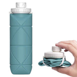 Foldable Water Bottle Collapsible Silicone Leak-proof Reusable Travel Water Bottle-Green