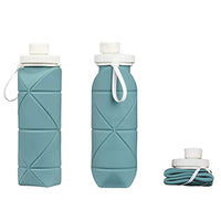 Foldable Water Bottle Collapsible Silicone Leak-proof Reusable Travel Water Bottle-Green