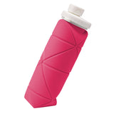 Foldable Water Bottle Collapsible Silicone Leak-proof Reusable Travel Water Bottle-Pink