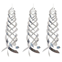 3 Pcs Silver Rotating Reflective Rod Bird Repeller Bird Spiral Reflectors Scare Tools