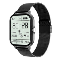 For iPhone Android Bluetooth Smart Watch Women Men Heart Rate Tracker-Black