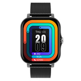 For iPhone Android Bluetooth Smart Watch Women Men Heart Rate Tracker-Black