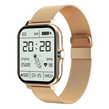 For iPhone Android Bluetooth Smart Watch Women Men Heart Rate Tracker-Gold