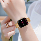 For iPhone Android Bluetooth Smart Watch Women Men Heart Rate Tracker-Gold