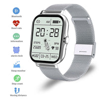 For iPhone Android Bluetooth Smart Watch Women Men Heart Rate Tracker-Silver